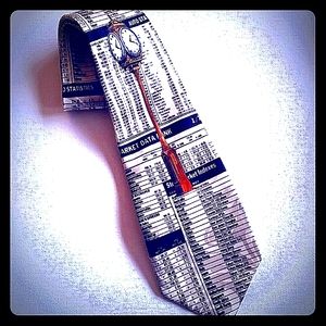 Vintage Fratello Handmade Wallstreet Stocks Index Silk Tie
